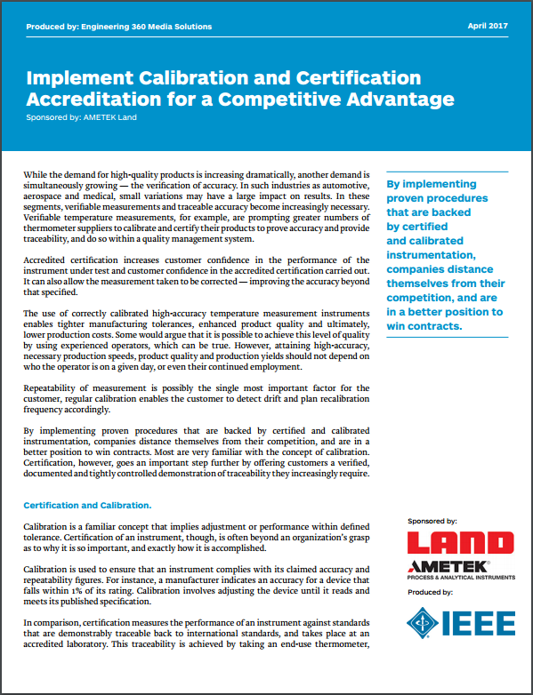 Calibration and Certification Accreditation