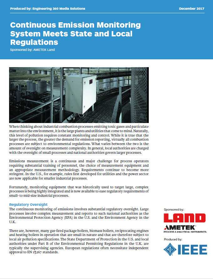 Continuous Emission Monitoring System Meets State and Local Regulations